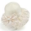 Foldable bow elegant travel bucket hat spring and summer organza straw hat sun protection sun hat women