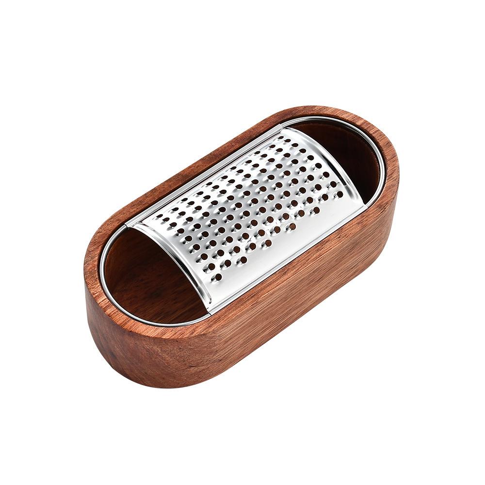Begonia Wood & Stainless Steel Cheese and Vegetable Shredder with Storage