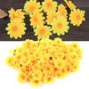 100pcs Artificial Little Daisy Lovely DIY Handcraft Silk Little Daisy for Offices Weddings Yellow