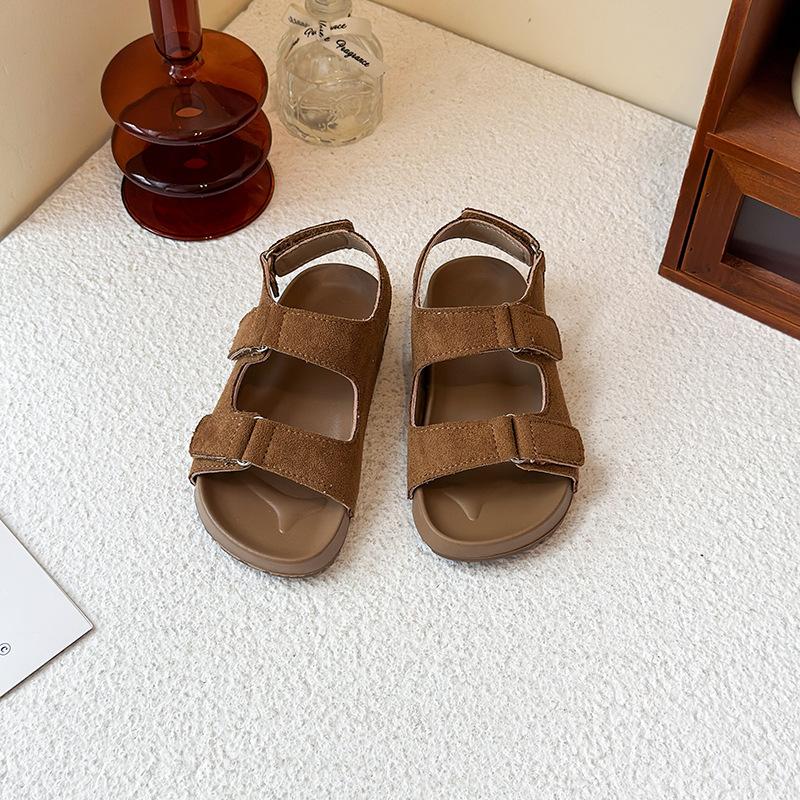 Top Options Retro Suede Leather Sprots Sandals for Children Classic Summer Engand Style Buckle Beach Platform Shoes Child I05308