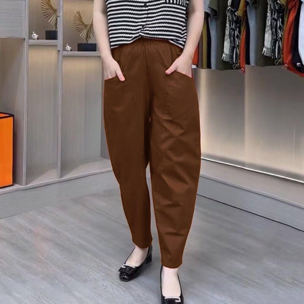 Elastic Waist Casual Nine-point Carrot Pants Summer Plus Size Women's Pants