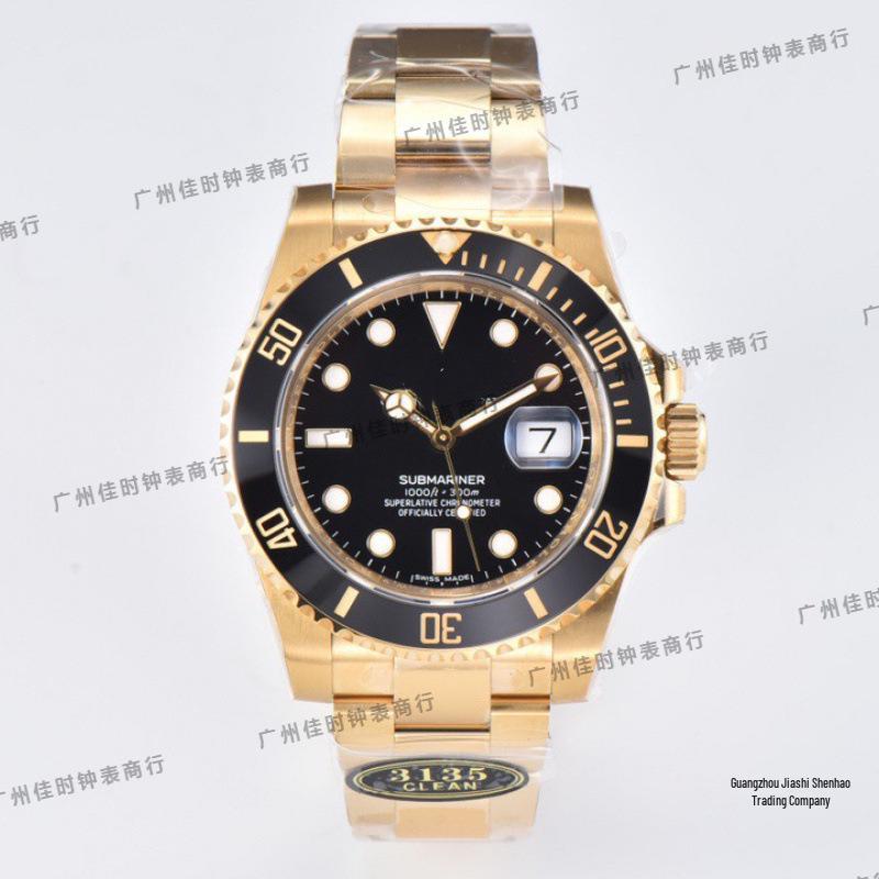 Pánské mechanické hodinky Rolex Submariner zelené a černé
