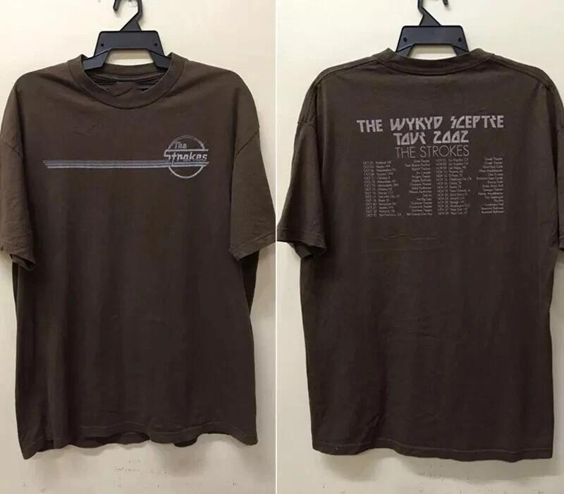 The Strokes Band Tour Shirt Retro Style Dark Chocolate Unisex T shirt Size MI425 Unisex T-Shirt XL