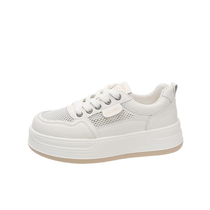 

Leather soft-soled white shoes children 2025 summer new mesh breathable casual sports shoes versatile thick baseplate shoes 40