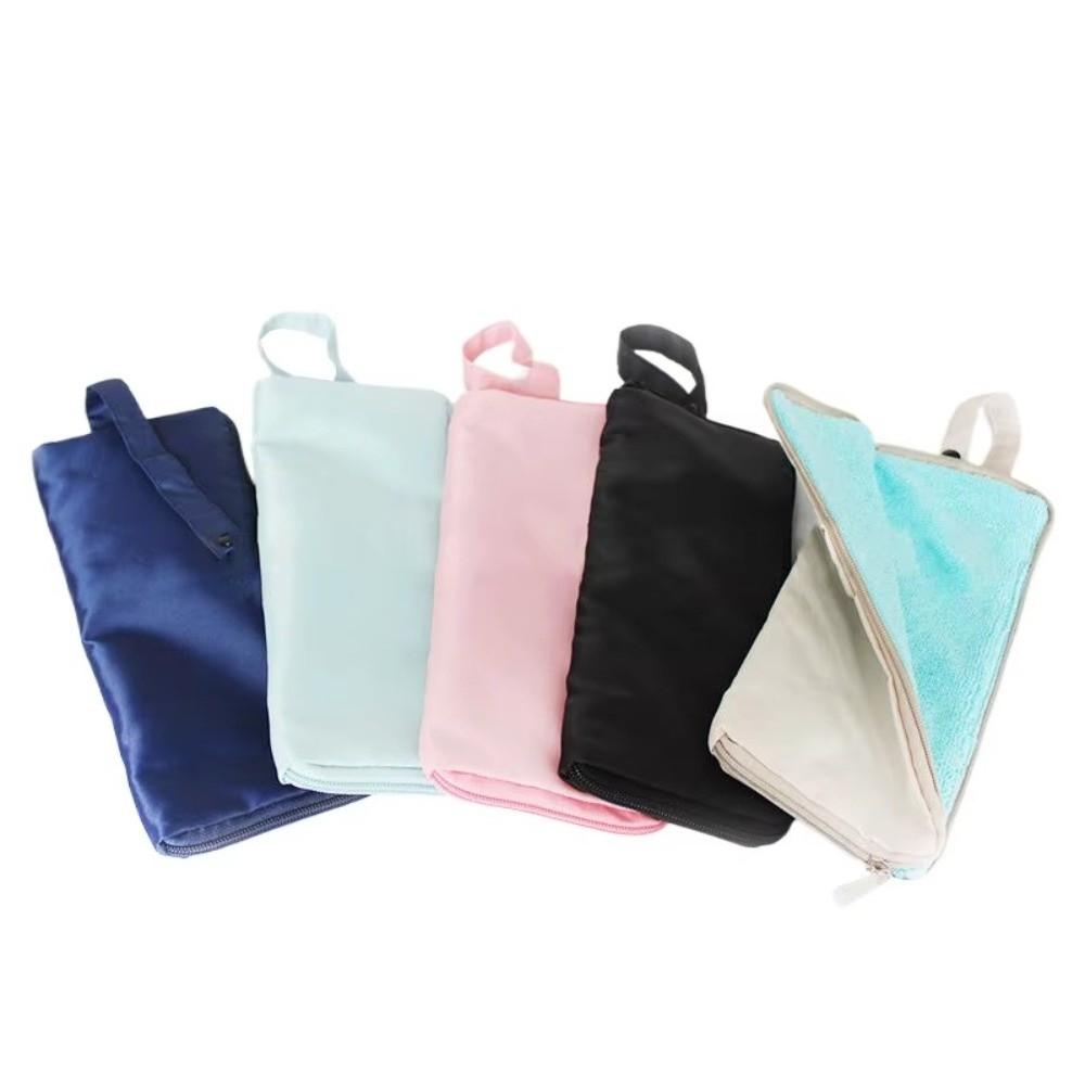 Microfiber Umbrella Storage Bag Handle Hanging Loop Umbrella Carrier Hand Washable Black Color Folding Umbrella Bag Storage Use