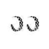 Orecchini Vintage Esagerati Cerchio Grande Bianco e Nero Cerchi in Acrilico per Donna Gioielli Accessori Moda Coreana Regalo