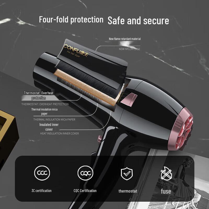 CONFU KF-8946 Professional 2400W Hair Dryer CN plug (adapter included)