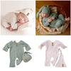 Premium Newborn Photo Studio Attires Soft Polyester Photography Set Hat And Pants For Baby Shower Gifts 0-30 Days Memory Keepsake