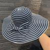 Summer Striped Fisherman Hat Children Foldable New Sunscreen Sunshade Fashion Basin Hat Big Head Circumference Sun Hat