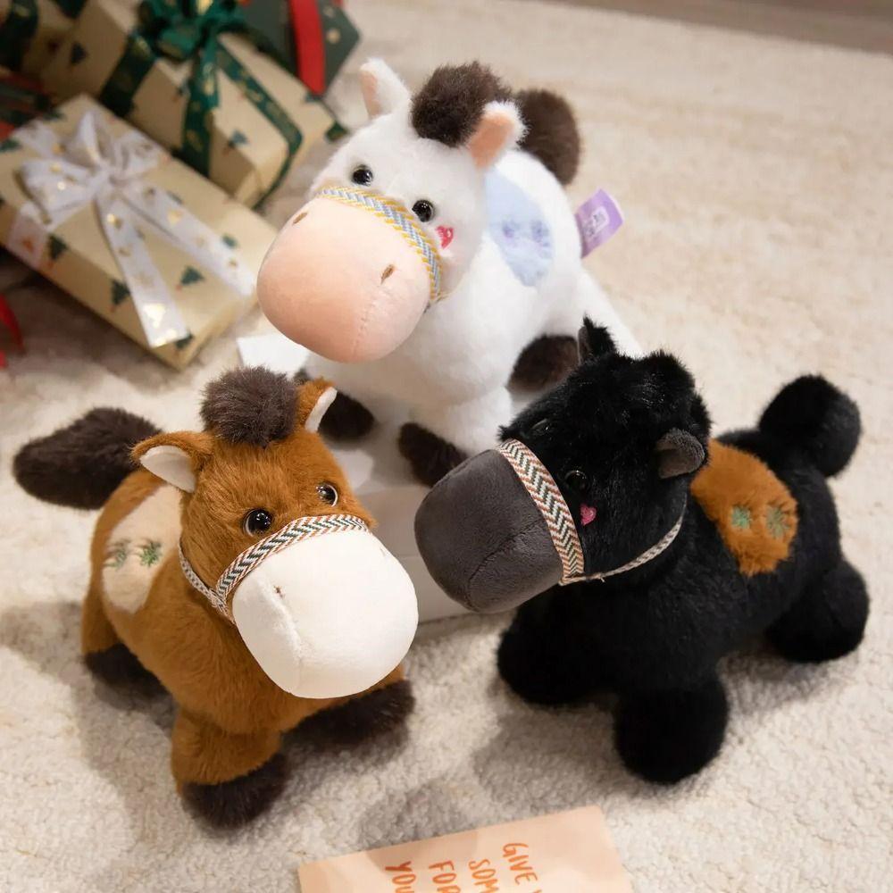 Mane Standing Foal Plush Doll Saddle Cartoon Horse Stuffed Toy Pony Plush Toys  Easter Gifts
