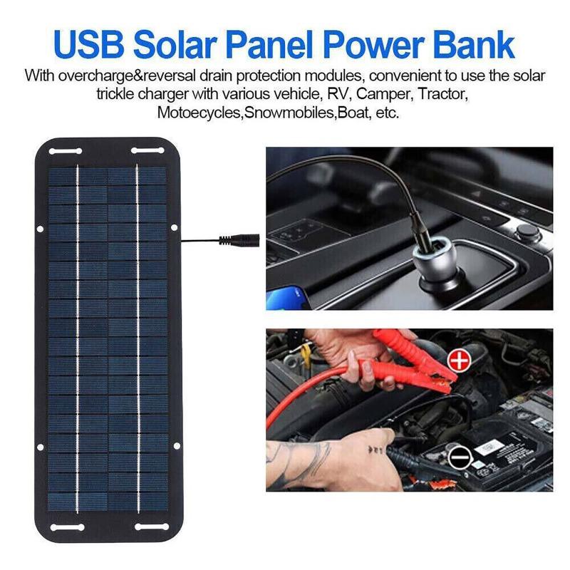 12V Solar Panel Kit IP65 Waterproof High-Efficiency Car Battery Solar Trickle Charger Solar Powered Charger for RVs Tractors