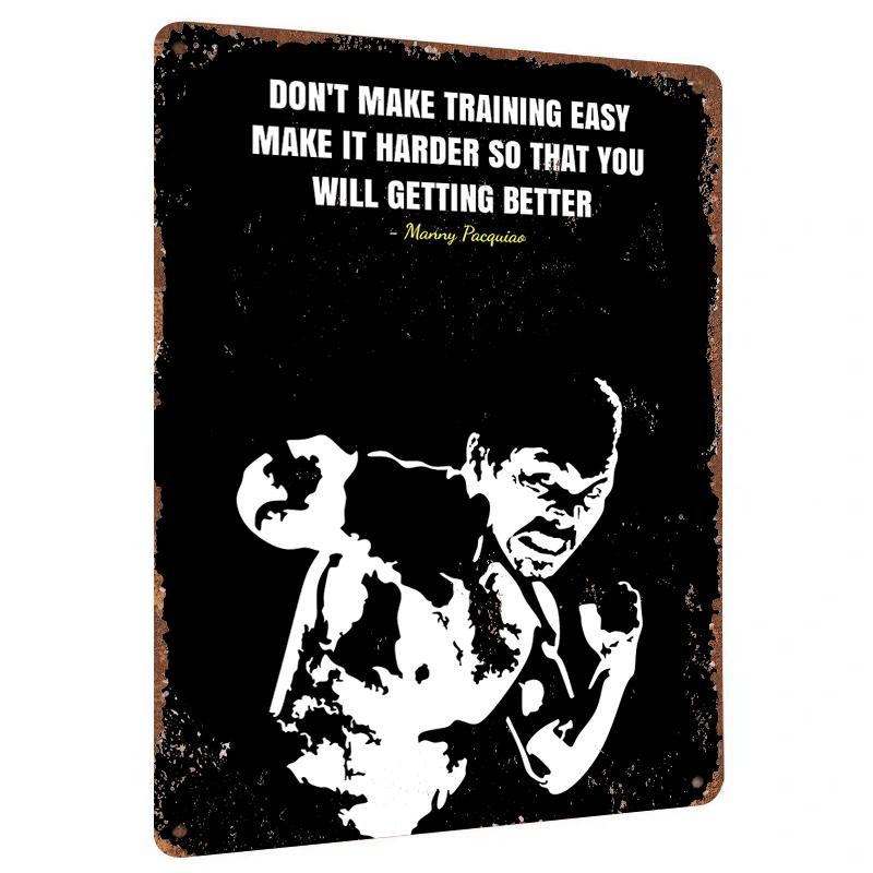 

Inspirational Manny Pacquiao Boxing Metal Wall Art Gym Home Decor Motivational Quote Sports Decorative Sign 20x30cm（7.8x11.8inch）