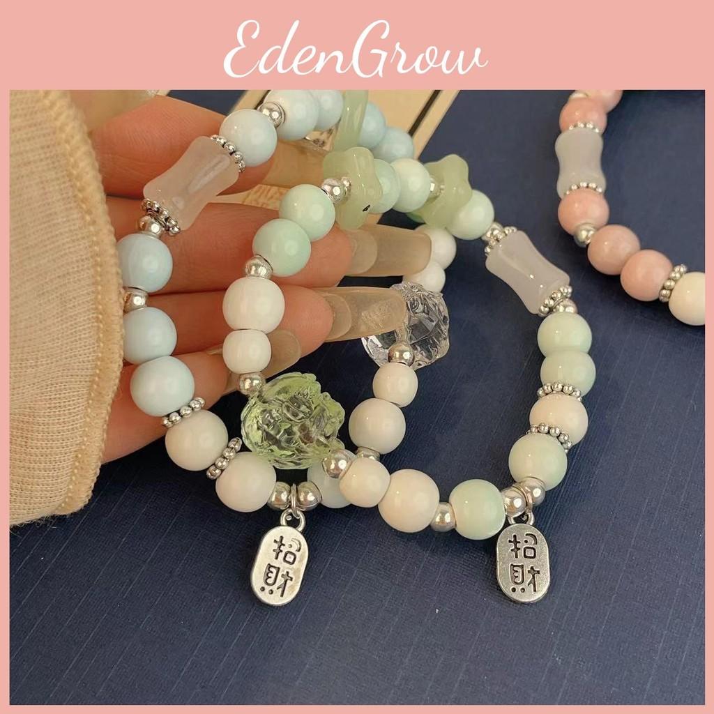 Chinese Pink Modern Ceramic Bead Bracelet With Lion Head For Travel Souvenirs