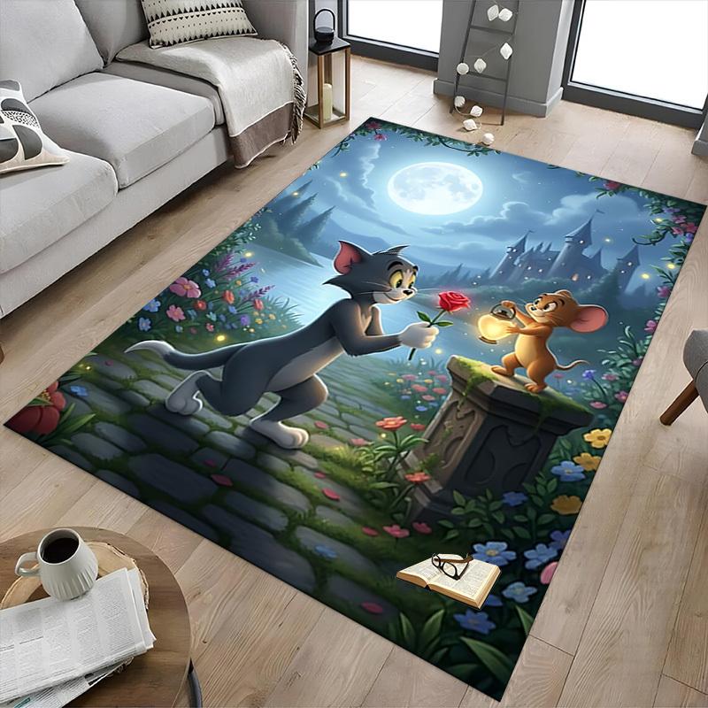 1pc Tom and Jerry Carpet, for Home & Office Decor, Desk Chair Carpet, Festive GiftL1437