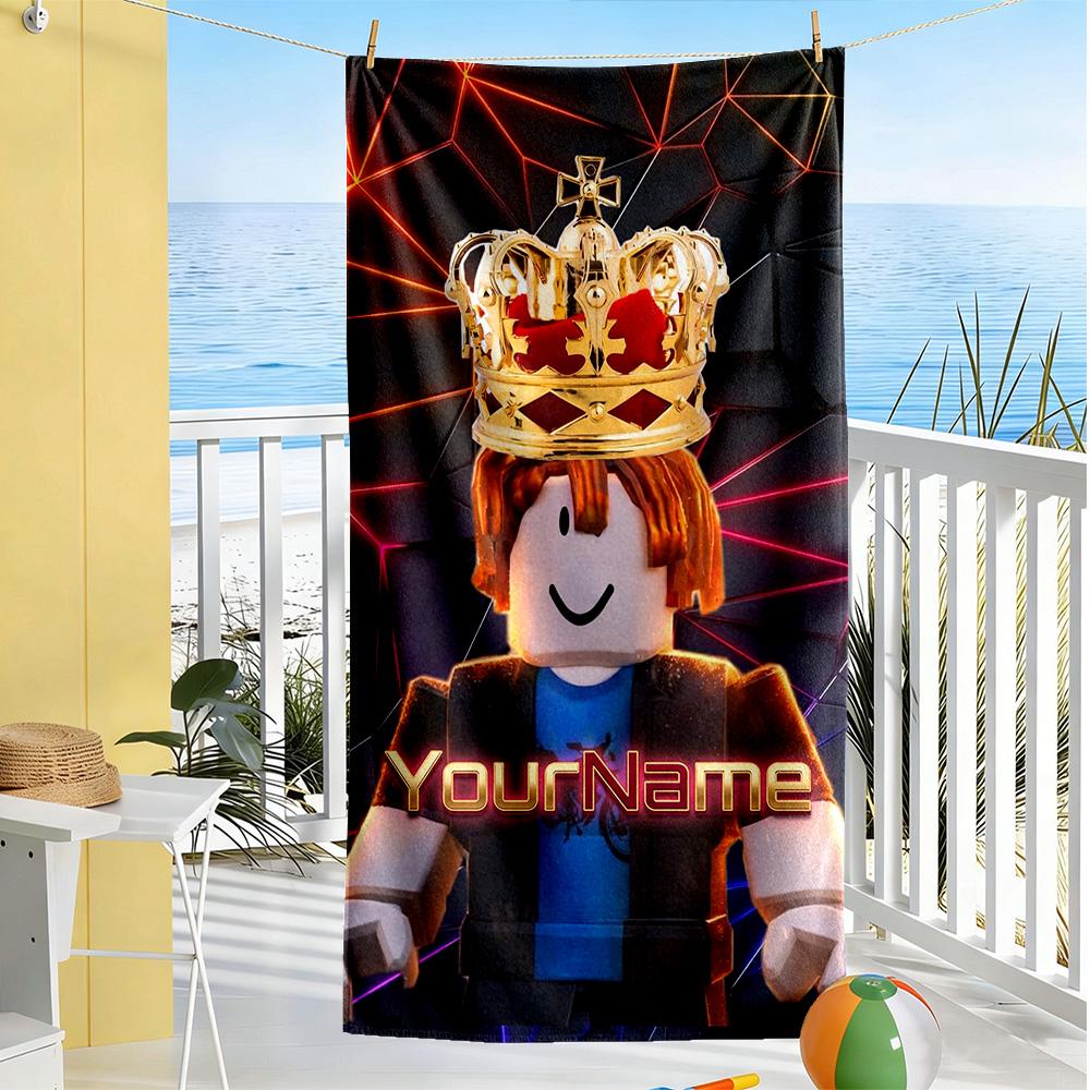 Roblox Customize Text Beach Towel Super Soft & Absorbent Suitable for Sports Travel Swimming Yoga Bathroom Beach And Pool