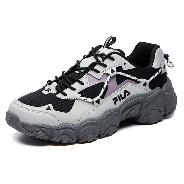 Fila Cat Paw Woven Lightweight Low-Top Casual Shoes Women Sneakers Black Gray F12W114111FBA