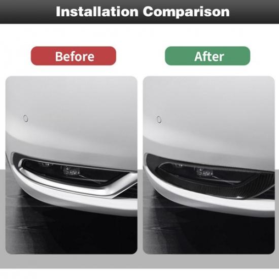 Carbon Fiber Front Fog Light Lamp Frame Cover Trim Bezels For Chrysler 300 2015+