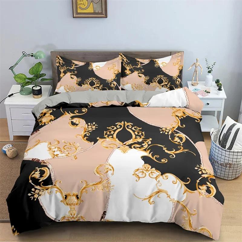 Baroque Style Floral Duvet Cover Set Luxury Exotic Flowers Bedding Set Microfiber Comforter Cover Single Queen For Teens Girls