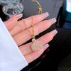 Neue Exquisite Vollkristall Rosa Schwan Anhänger Halskette für Damen Luxus Goldfarbe Edelstahl Halsband Korea Schmuck Farbecht
