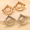 European and American exaggerated earrings, personality geometry, large circle metal trendy temperament, double-layer hollow tube earrings