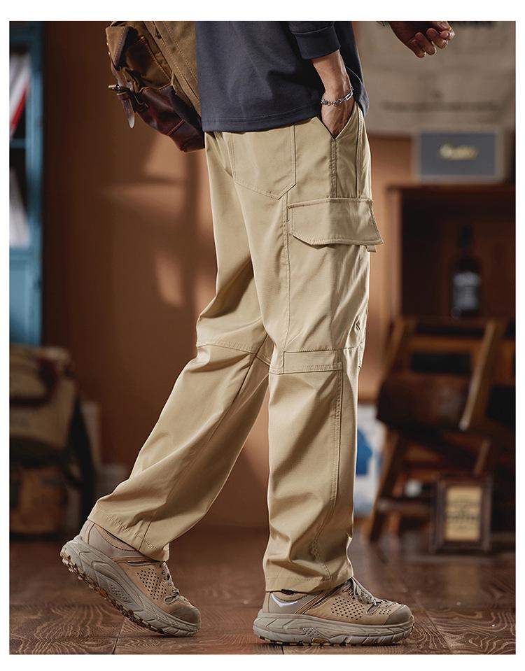 Shanggu Men's Retro Waterproof Loose Casual Pants for Autumn and Winter