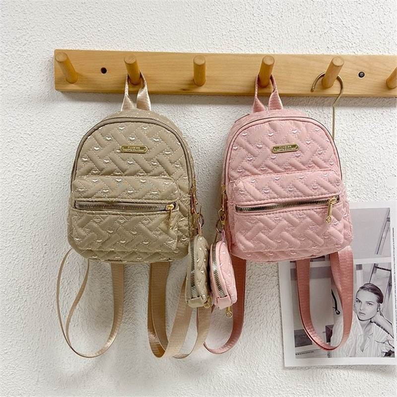 Schoolbag Fashion Textured Bag 1011 New Versatile Foreign Style Student Backpack Single Shoulder Multifunctional Women's Commuter Small Backpack