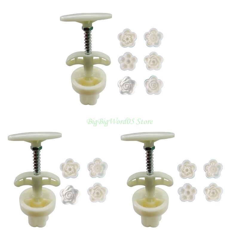 24TE Plastik Mondkuchenform Pflaumenblüte DIY Mondkuchenstempel DIY Mondkuchenformen für das Mittherbstfest Mondkuchen backen