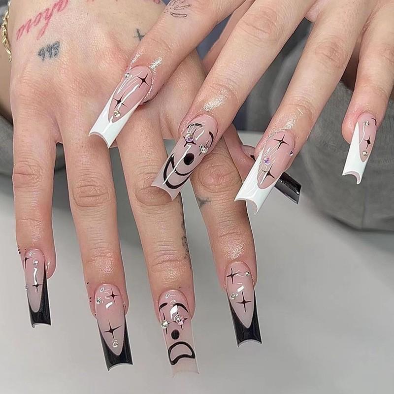 Cross-Border Wearable Nail Art: Super Long Press-On False Nail Tips