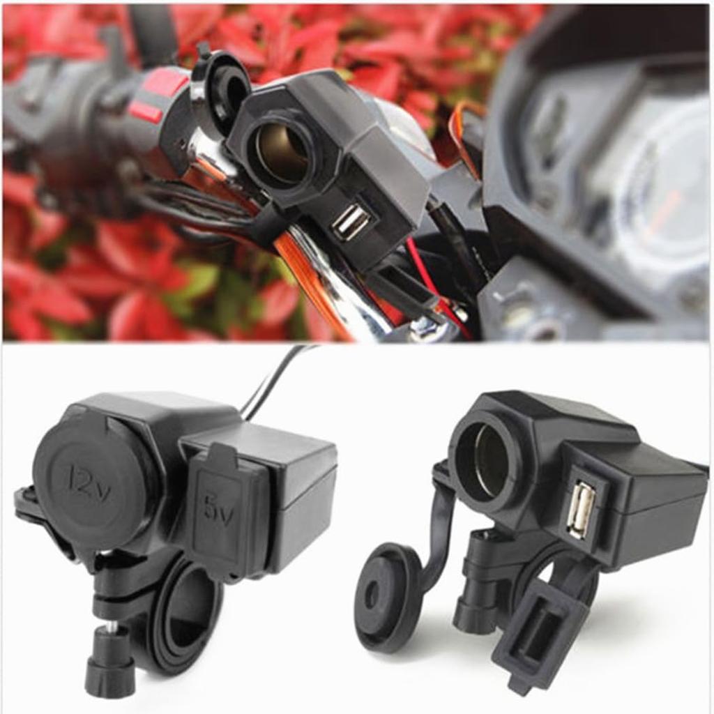 NEFUSI WHSTW0033 Cigarettändaruttag Strömförsörjning med USB-laddningsuttag för motorcyklar