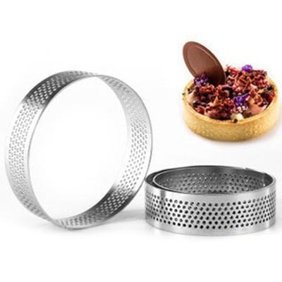 Tart Circle Form Korrosionsbeständighet Ihålig design Återanvändbar fransk mousse Tårta Bakning Ring Dessert