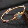 Natural Kyanite Devil'S Eye 14K Gold Winding Bracelet Aquamarine Tourmaline Pearl Bracelet