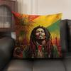 Singer Bob MMarley Cushion Cover Natural Linen Organic Fabric DoubleSided Printing Sofa Home Decor Gift Pillow Case