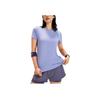 Asics Solid Color Knitted Moisture-Wicking Quick-Dry Round Neck Short Sleeve T-Shirt Women Tops Purple 2012D164-500