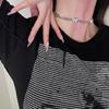 Trendy Rhinestone Butterfly Necklace: Japanese & Korean Fashion, Titanium Steel, Hip Hop Street Style