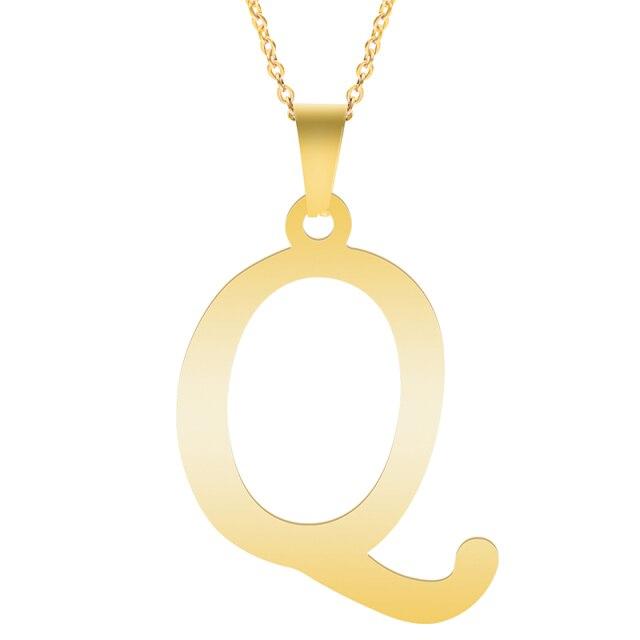 Gull alfabetet halskjeder for kvinner Smykker kjede på halsen 26 bokstaver anheng Halskjede rustfritt stål choker kvinne tilbehør