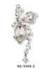 Luxury Alloy Rhinestone Butterfly Nail Decorations with Pearls