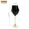 Black Gold-Rimmed Stemmed Wine Glass
