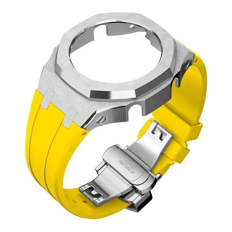 Zestaw modyfikacyjny Gen4 do Casioak GM2100 Metalowa obudowa ze stali nierdzewnej Gumowy pasek Zestaw do modyfikacji Akcesoria Casioak GM-2100 ze śrubami