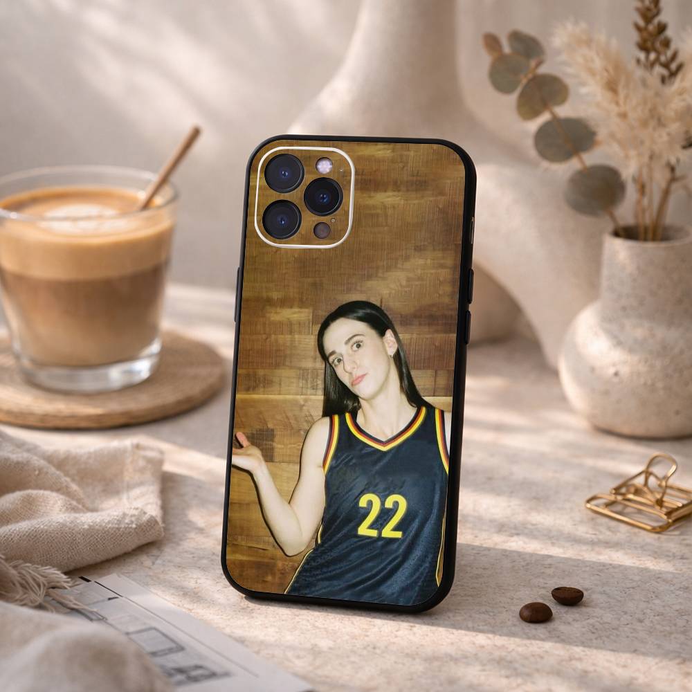 Caitlin C-Clark Phone Case For iPhone17,16,15,14,13,12,Plus,Pro Max, 5G Others Soft Black Cover