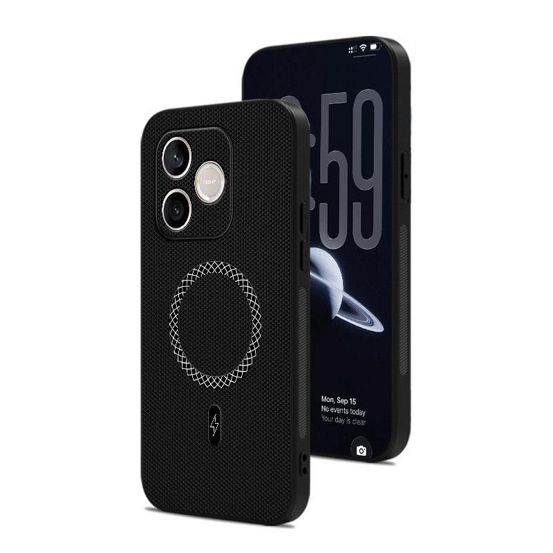 For Honor 600e / 600 Lite Case Luxury Magnetic Matte Skin-Friendly Triangular Grain Leather Cover For Shockproof For Magsafe