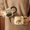 Ceramiczny Kubek Kot 3D Trójwymiarowy, Stylowy Wysokiej Jakości Kubek do Popołudniowej Herbaty dla Dziewczyn, 350ml Domowy Kubek na Mleko dla Dzieci