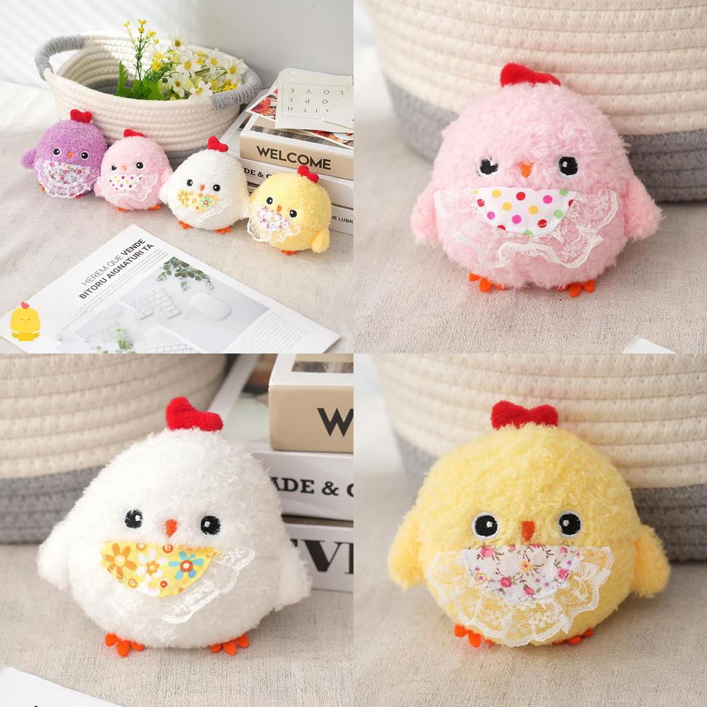 Chicken Cartoon Theme Plush Toy Backpack Pendant Cute Keyring Decoration Gift