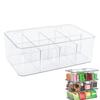 Tea Organizer Clear Container With Removable Dividers Packet Storage Tea Bag Holder Organizer For Kitchen Cabinet Counter Living