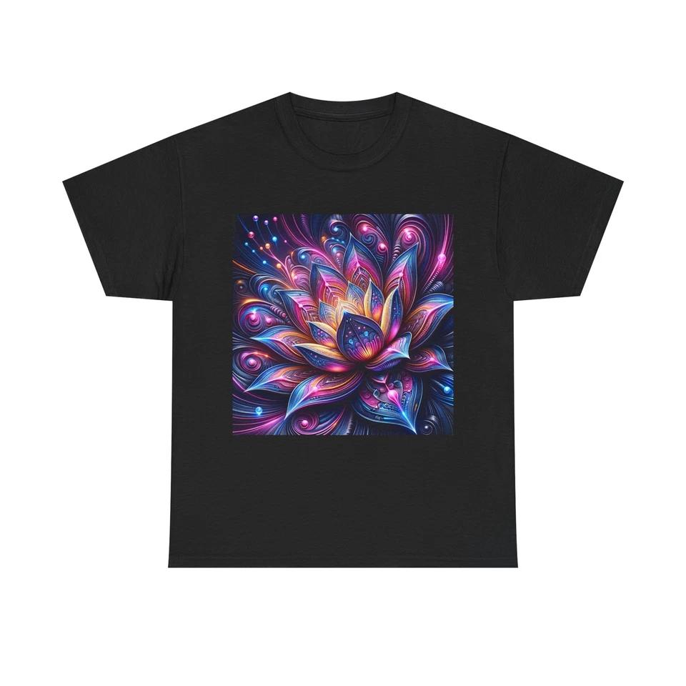 Unisex Adult T Shirt Fractal Lotus Metallic Psychedelic Artwork 2XL