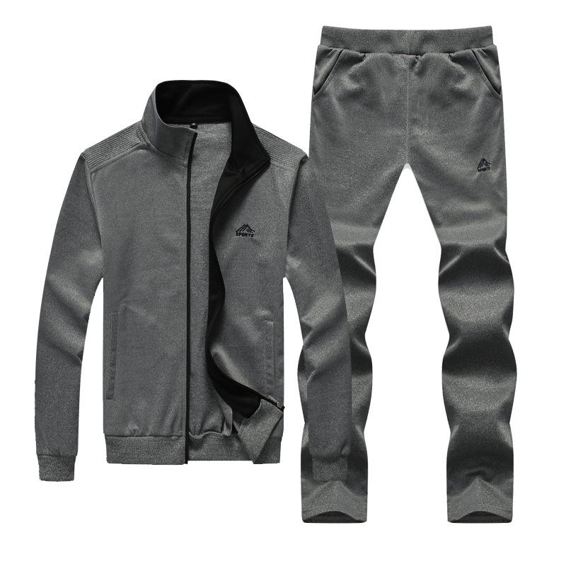 

Молодежный мужской кардиган-свитшот приталенного кроя с вышивкой, M-8XL, воротник-стойка, однотонный, длинный рукав, весна/осень. XL темно-серого