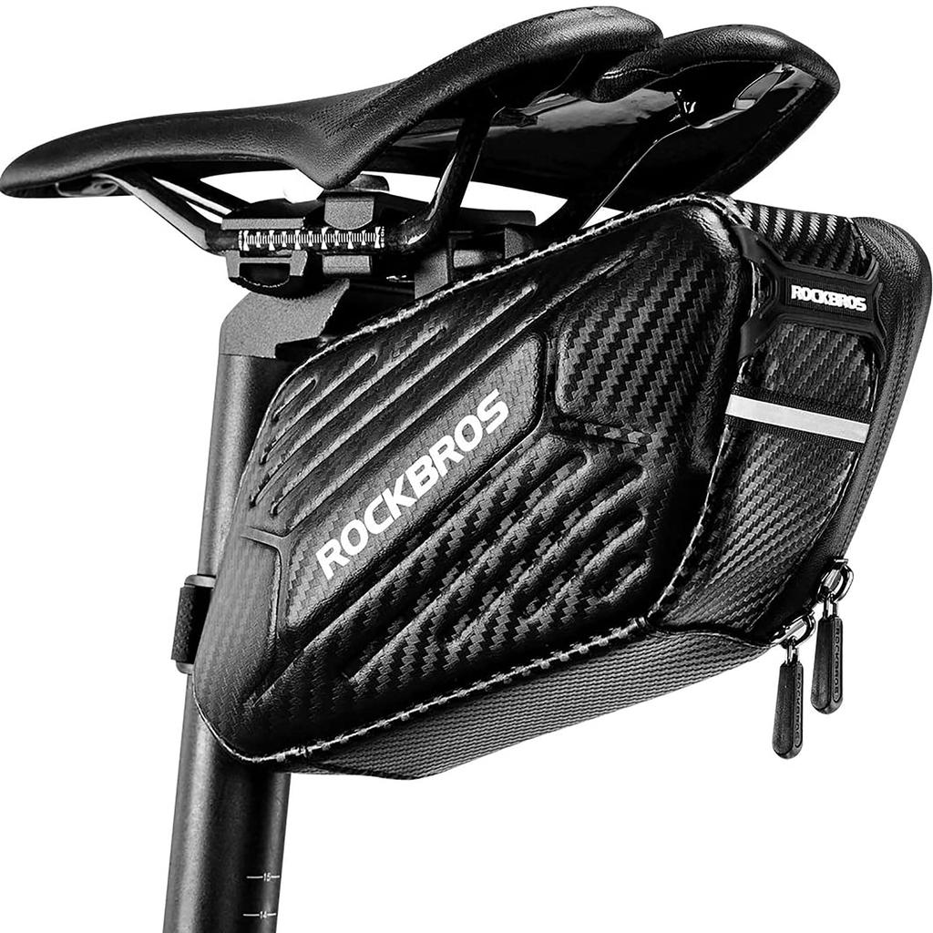 ROCKBROS Bicycle Saddle Hard Road Bike Large Capacity Stylish Bag, Shell, Bag, Lightweight, (1.5L), Waterproof, Pressure-Resistant,