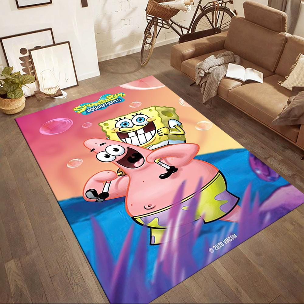 Spongebob Reading Adventure Square rugs are a great choice for living rooms, bedrooms, home décor, and as gifts.