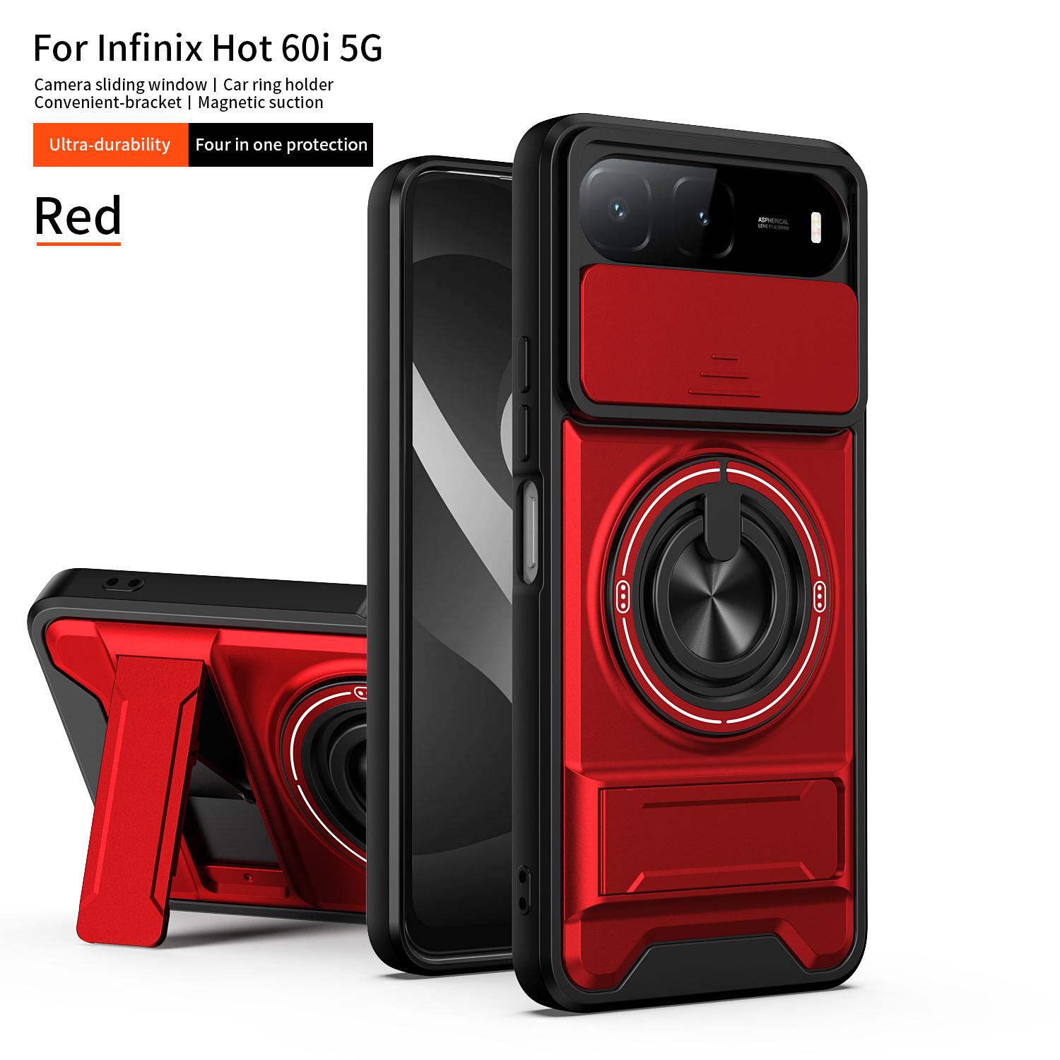 

For Infinix Hot 60i 5G Case Infinix Hot 60i 5G Cover Magsafe Magnetic Fold Holder Military Armor Camera Protection Cover Infinix Hot 60i 5G