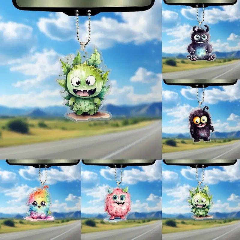 Delightful Acrylic Monster Hanging Keychain Multifunctional Car Decoration Gift For Occasions Festive