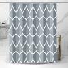 Aegean Blue Geometric Shower Curtain,Waterproof Polyester,Quick-Drying,Fabric Shower Curtains Set For Bathroom,Durable Washable